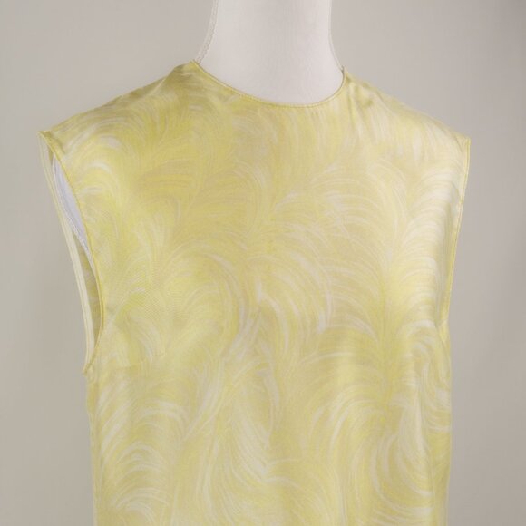 Stella McCartney Featherprint Silk Sleeveless Top, Lime Sorbet, Size EU 38/US 2 - Picture 6 of 9